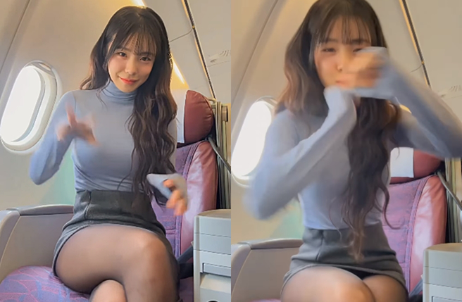 李多慧穿窄裙、黑丝袜跳热舞。（图／翻摄自le_dahye IG）