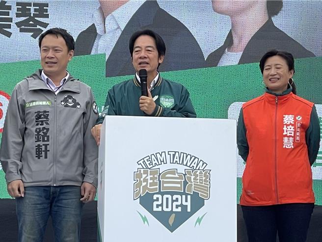 赖清德23日到南投县，他认为蔡铭轩当选就没有马文君了，不用另外找人去国会跟马文君输赢，根本解决马文君阻挡预算问题。（杨静茹摄）