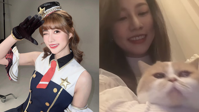 阿部玛利亚贴出和爱猫「牛奶糖」可爱互动。(图／_abedesu IG)
