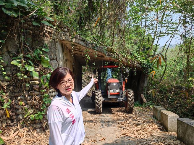 台中市霧峰區峰谷路208巷路中有1座石板涵洞，被居民笑稱「失敗的神隱少女隧道」，不僅擔心倒塌危及安全，更不利大型農機具和車輛進出，25日動工拆除。（台中市議員張芬郁提供／潘虹恩台中傳真）