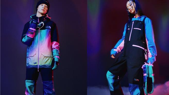 The North Face再次攜手CLOT推出防水高機能服飾，極光色系相當搶眼。（The North Face提供／朱世凱台北傳真）