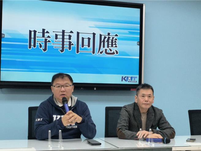 国民党立院党团26日举行时事回应记者会，国民党团首席副书记长李德维（左）、立委林为洲（右）出席。（国民党团提供／陈薏云台北传真）