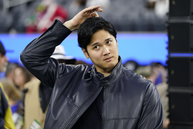 大谷翔平日前现身NFL赛场。（美联社资料照）