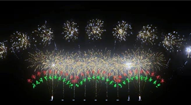 台南市永華市政中心西側廣場「台南好Young」跨年晚會現場，31日將施放長達3分鐘的煙火秀。（新聞及國際關係處提供／洪榮志台南傳真）