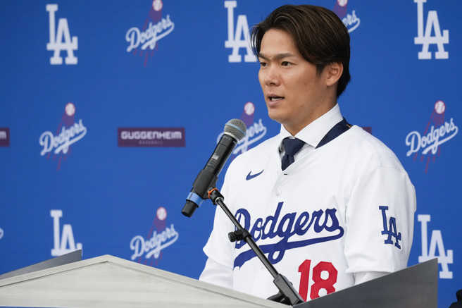 山本由伸正式加盟道奇。（美聯社）