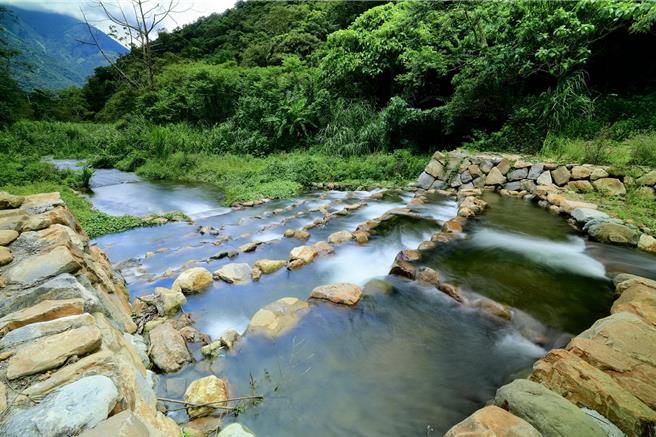 益則坑溪連續S型階梯式蓄水機制，無論溪水豐枯，仍可確保魚類上溯無虞。（林保署南投分署提供／楊靜茹南投傳真）