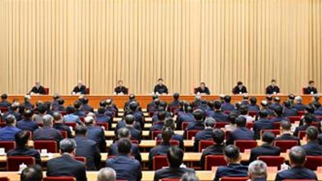 习近平在中共外事工作会议谈新时代大国外交歷史使命。（新华社）