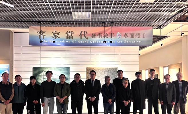 客家當代藝術敘事多面體特展，27日在國立聯大藝術中心揭幕。（聯大提供／謝明俊苗栗傳真）