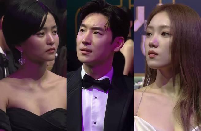 金泰梨（左起）、李帝勋、李圣经都眼眶泛泪。（图／翻摄自SBS Drama的YoTube）
