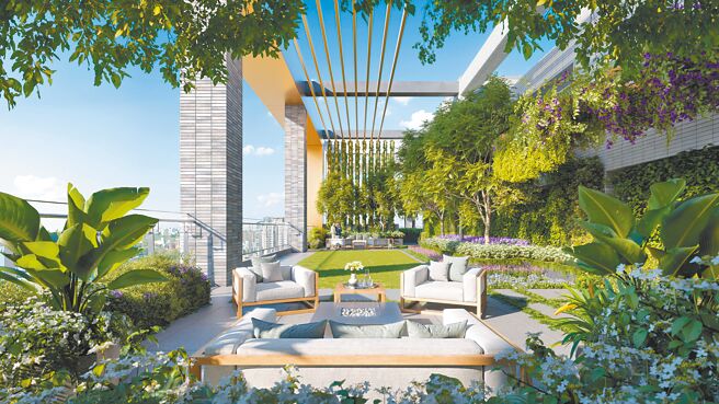 「宝辉THE TOWER」规划有迎宾车道、室内温水泳池、星空俱乐部、空中花园及专属礼宾服务等奢华设施。（宝辉提供）