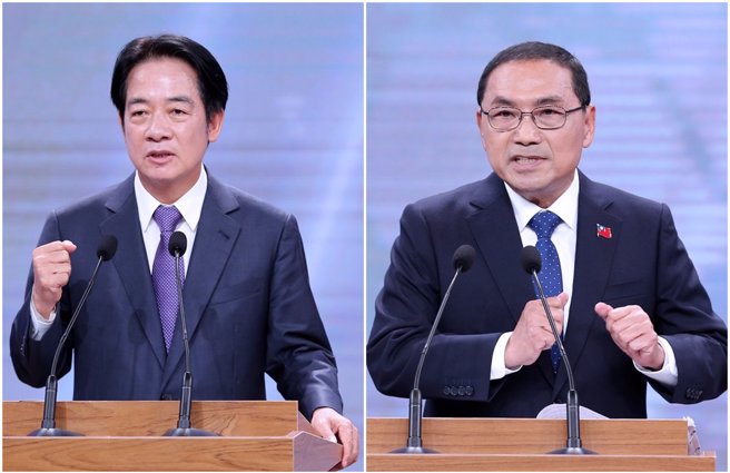 2024总统大选唯一一场电视辩论会后，民进党赖萧配和国民党侯康配的支持度差距再缩小。（台北市摄影记者联谊会提供／黄世麒摄／合成）