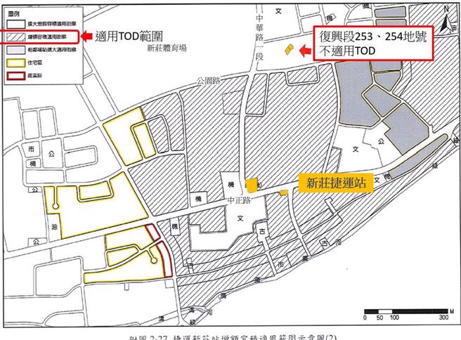 新庄復兴段253、254地号土地街廓。（资料照片）