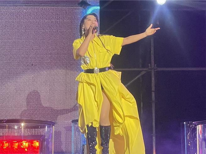 桃园跨年晚会，多组艺人轮番上台献唱。(吕筱蝉摄)