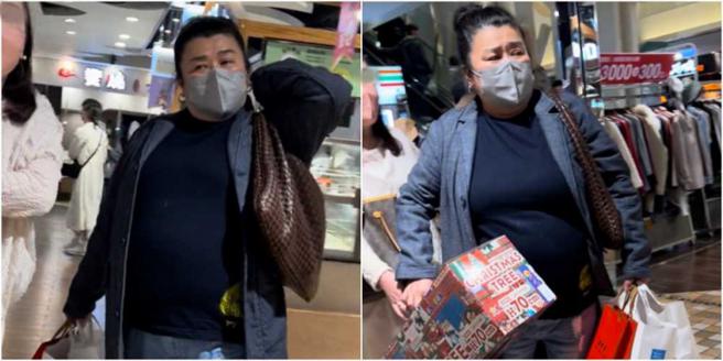 林美秀當天採購了滿手的戰利品，手上還提了棵聖誕樹。（圖／讀者提供）