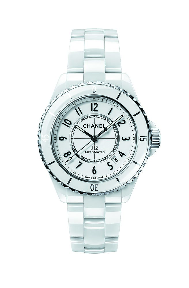 香奈兒J12白色陶瓷腕表。（CHANEL提供）
