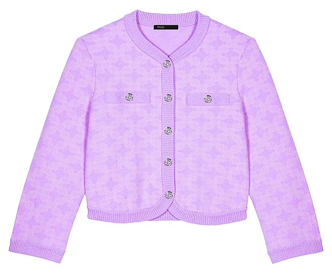 Maje提花針織短版開襟外套，1萬890元。（Maje提供）