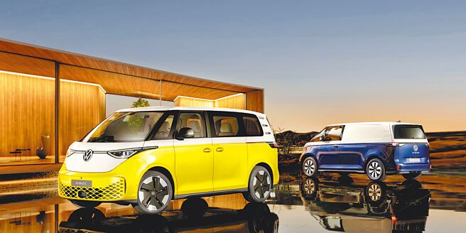 福斯商旅纯电休旅ID. Buzz外观造型除了致敬T系列的经典外型，同时也赋予相当强烈的未来感。（福斯商旅提供）