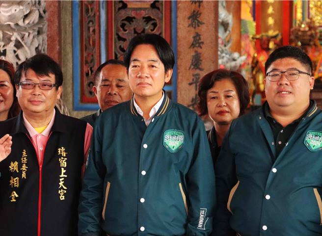 前職棒球星張誌家在大陸驟逝，民進黨總統候選人賴清德（中）表示哀悼。（呂妍庭攝）