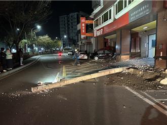 酒駕撞爛路燈竟落跑 10分鐘後父拎回現場遭警送辦