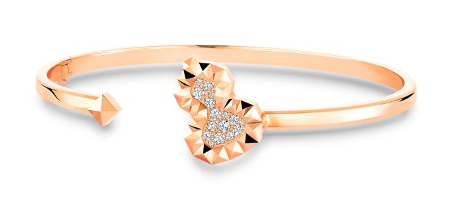 Qeelin Wulu 18玫瑰金钻石手鐲。（Qeelin提供）