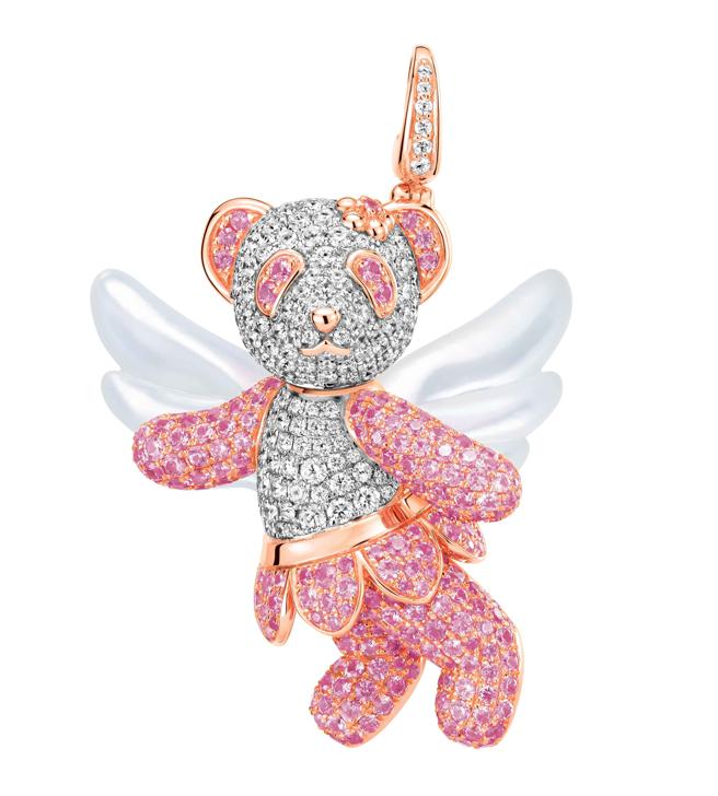 Qeelin可爱猫熊Fairy BoBo珠宝吊饰。（Qeelin提供）