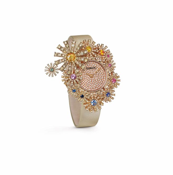 DAMIANI大師系列Margherita 玫瑰金珠寶表，190萬元。（DAMIANI提供）