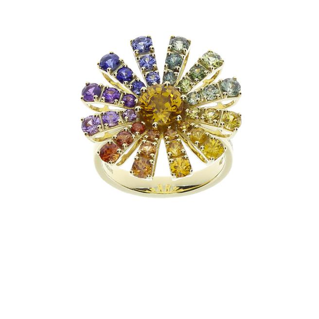 DAMIANI大師系列Rainbow彩虹戒指，25萬2500元。（DAMIANI提供）