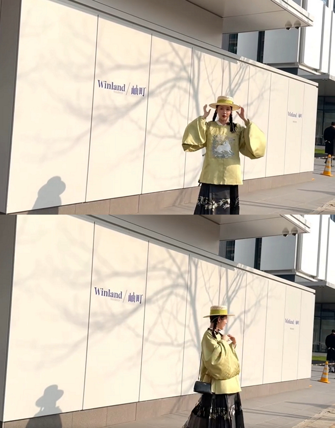 徐娇街拍时，26岁现况美到路边小朋友都夸她好漂亮。（图／摘自徐娇微博）