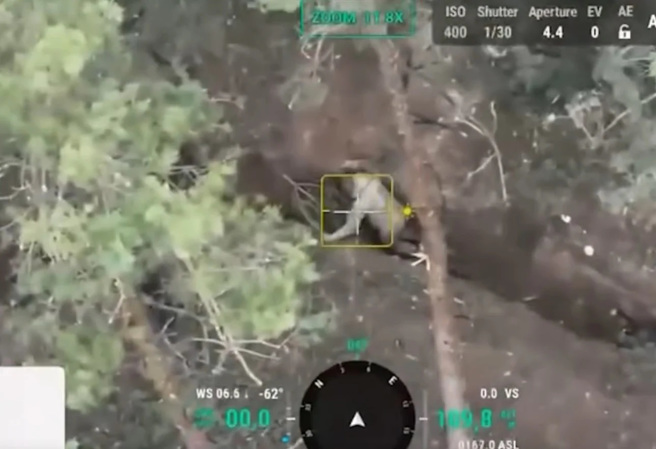 乌克兰无人机引导被俘士兵离开敌人阵营，返回已方基地。(图/Defesne Blog)