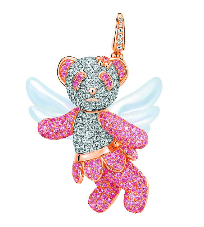 Qeelin可愛貓熊Fairy BoBo珠寶吊飾。（Qeelin提供）