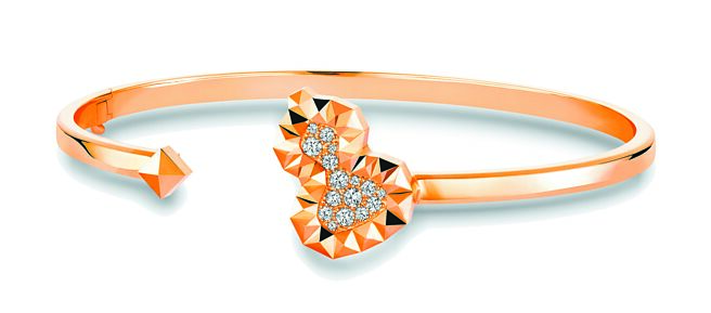 Qeelin Wulu 18玫瑰金鑽石手鐲。（Qeelin提供）