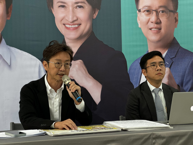 江肇國強調，針對今日所有召開記者會的林家興、羅廷瑋，他都會一一提告。(戴志揚翻攝)