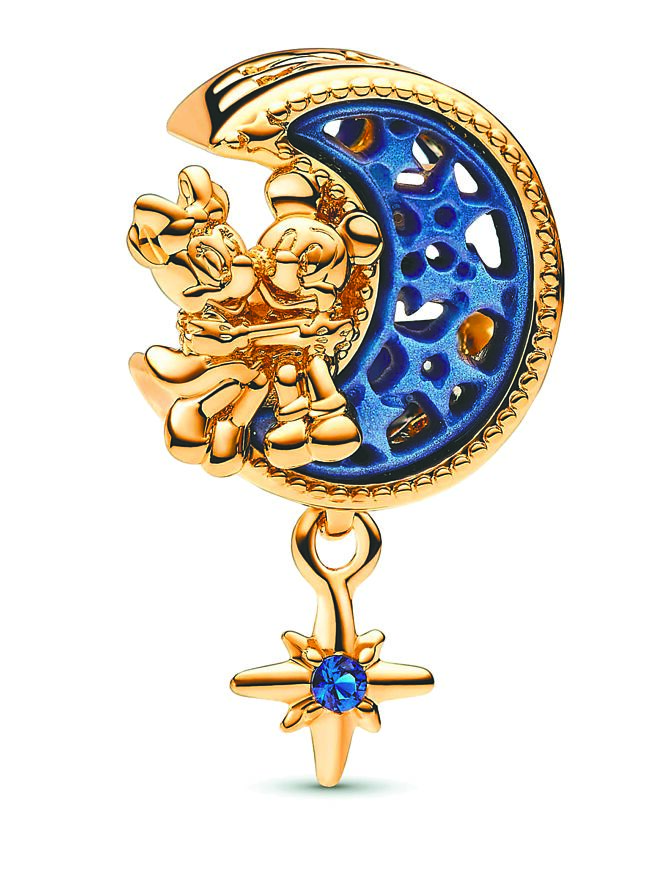 Pandora迪士尼《米奇與米妮》造型旋轉月亮吊飾，3280元。（Pandora提供）