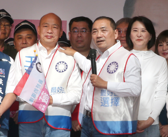 国民党不分区立委候选人韩国瑜与总统候选人侯友宜。（示意图，中时资料照，赵双杰摄）