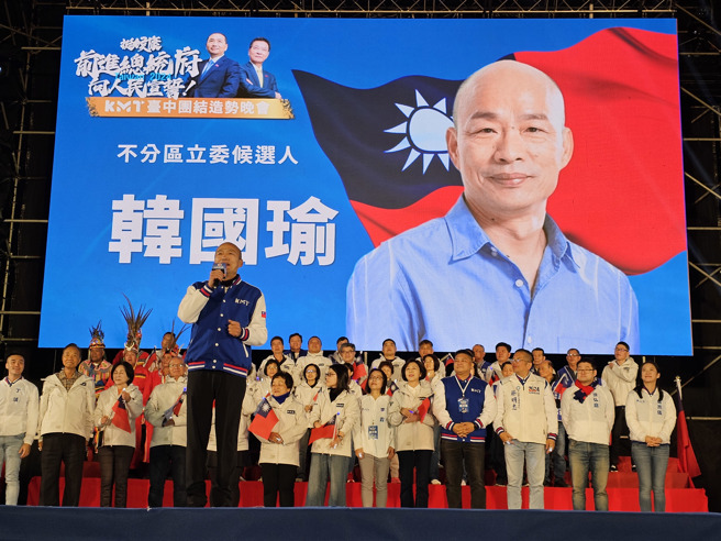 韩国瑜今（8）日在台中辅选。（民眾提供）