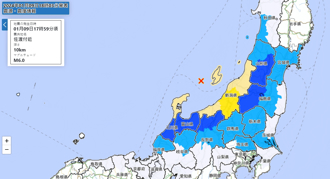 日本新潟規模6淺層地震 上越新幹線延誤 最大震度5弱