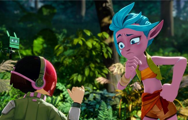 王心楀和王宥謙分別為《妖怪森林》主角菈奇（左）和路達配音。（原金國際有限公司提供）