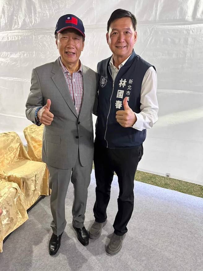 林国春表示与郭台铭相识20多年，经歷雷同，造就2人不只志同道合，更是存有一分警职兄弟间的感情。 (照片由林国春竞选团队提供)