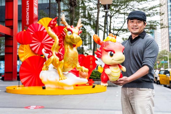 新光三越联手原型设计师李永丞，于北中南打造「升龙聚福」春节艺术空间。（石智中摄）