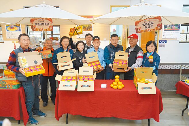 雲林縣斗六市公所8日舉行「茂谷柑節暨年貨市集」系列活動，果農們帶來精選茂谷柑供民眾品嘗，20、21日年貨市集將在斗六膨鼠森林公園登場。（斗六市公所提供／張朝欣雲林傳真）