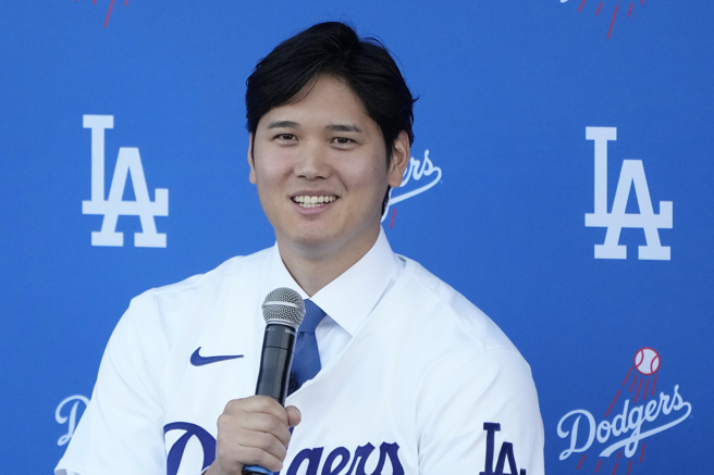 大谷翔平和道奇签下10年长约。（美联社资料照）