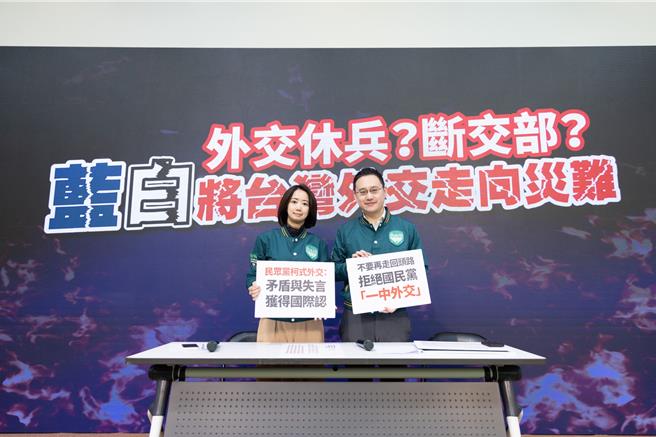 民进党：蓝白将台湾外交带向灾难。民进党提供
