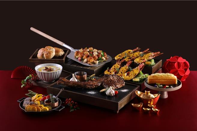 新竹老爺「Le Café咖啡廳」為小家庭獻上西式年菜，6人份7道佳餚，1月31日前預訂早鳥優惠價11,210元。(老爺酒店集團提供)