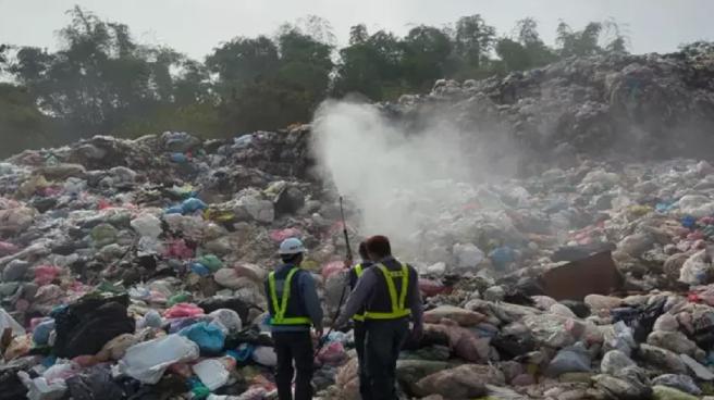 焚化爐老舊影響廢棄物去化，各縣市可見垃圾堆積問題。圖為南投垃圾。（圖片來源：南投縣環保局提供）