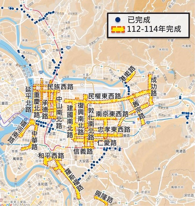 112~114年智慧號誌建置範圍。（圖／臺北市交通管制工程處提供）
