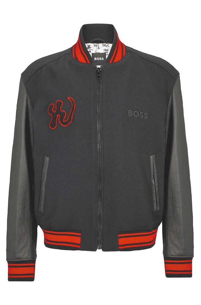 BOSS龍年限定系列皮革棒球外套，4萬3900元。（BOSS提供）
