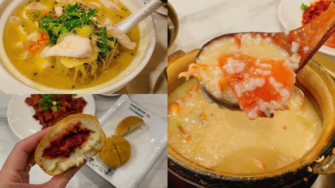 「稻香园陈记潮汕砂锅粥」标榜真材实料，运用活跳跳海鲜和新鲜蔬菜制作最正统的家乡菜。（朱世凯摄）