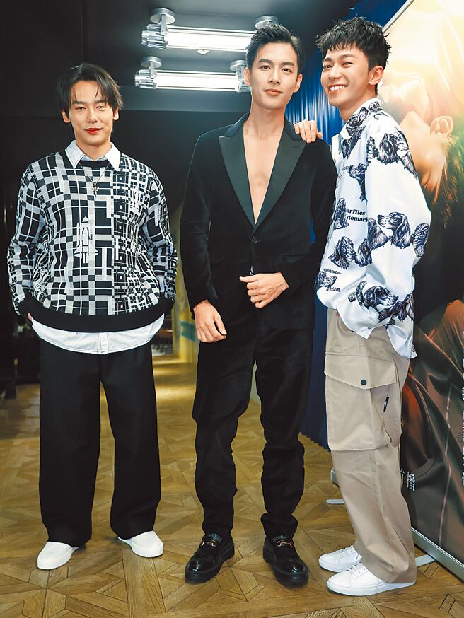 萧鸿（左起）、黄丞邦、陈玹宇11日为戏合体宣传。（陈俊吉摄）
