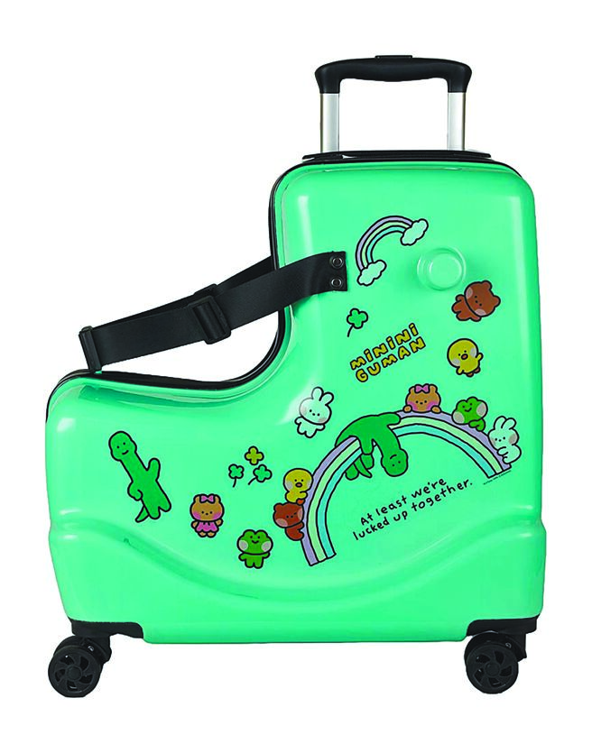 家樂福LINE FRIENDS MININIGUMAN造型DIY行李箱，加價購1699元。（家樂福提供）