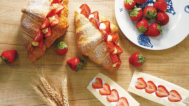 普諾麵包坊．忠孝店除了草莓夢幻新品外，熱銷品也提供給消費者多種選擇。圖／業者提供